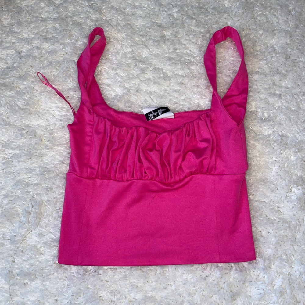 Bright pink crop top
